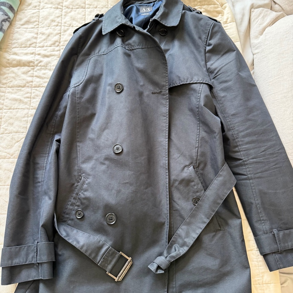 Armani Exchange Charcoal Trench Coat